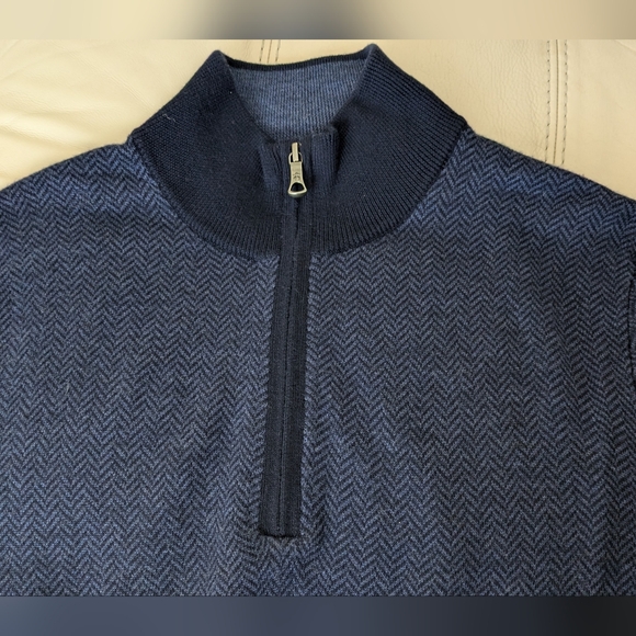 Brooks Brother Men's Blue SweaterExtra Fine Merino Wool Long Sleeve Pullover M
